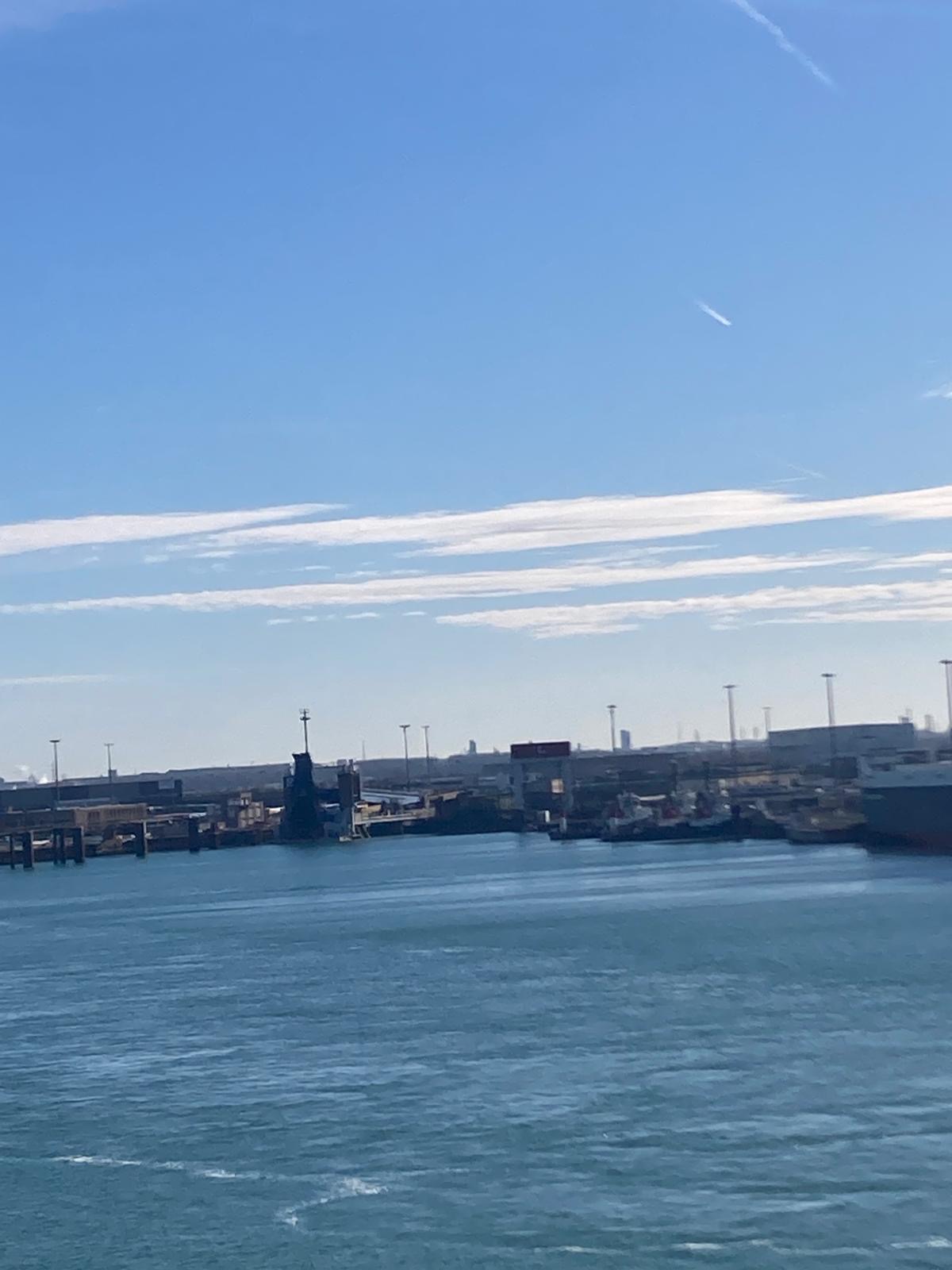 Port of Dover from the sea – ferry arriving
